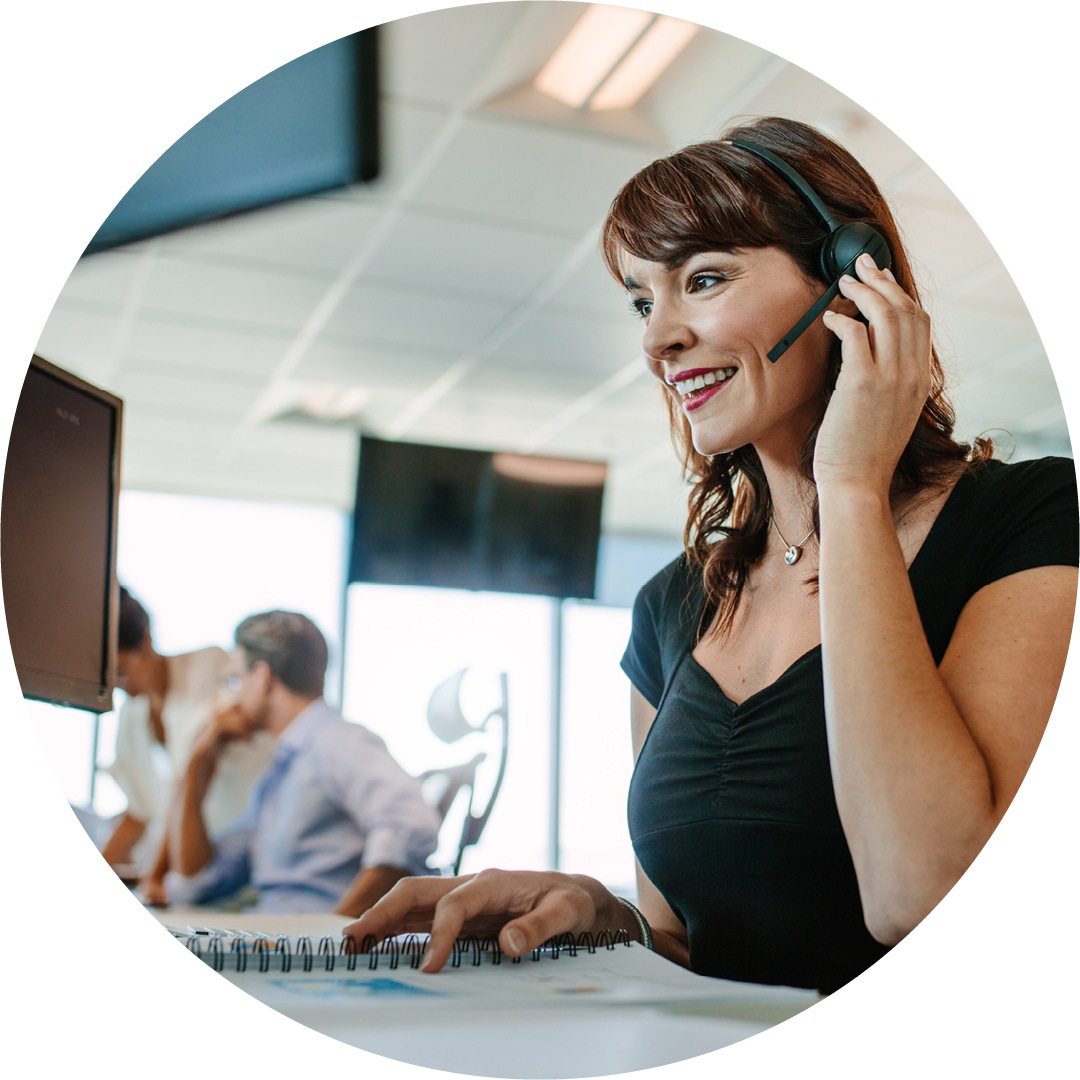 woman working in call centre